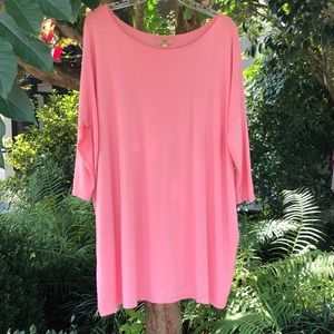Piko oversized soft cotton peach top, Sz M.